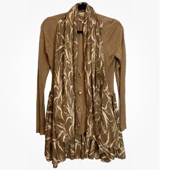 ANTHROPOLOGIE KNITTED & KNOTTED Women’s Brown Recall The Willow Cardigan Size XS - Picture 1 of 13